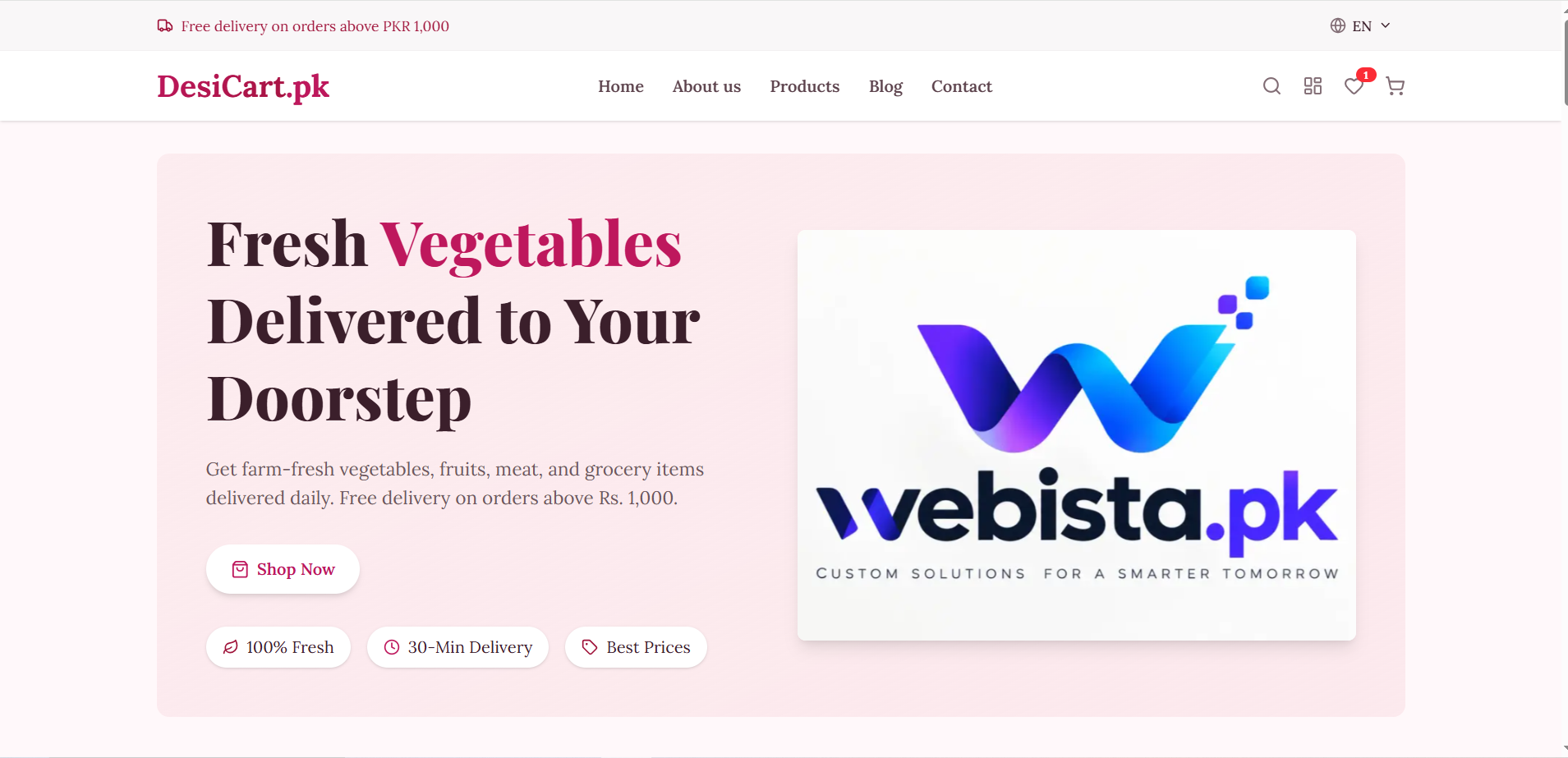 DesiCart home page