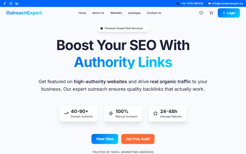 Outreach Expert home page